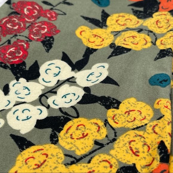 LuLaRoe women's stretch floral multicolor leggins - Picture 4 of 6